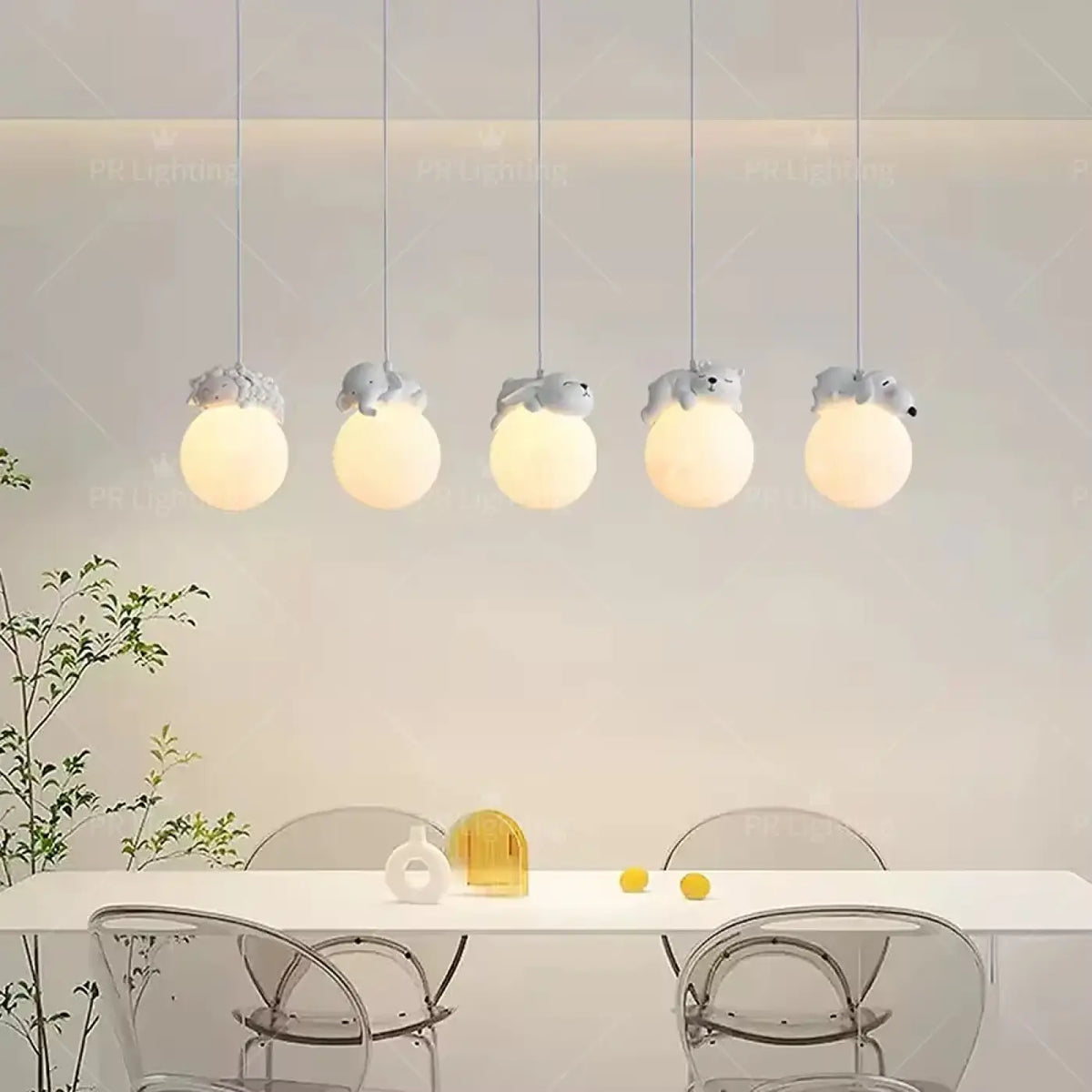 Lampe Suspendue Boules Animaux pour Chambre Enfant