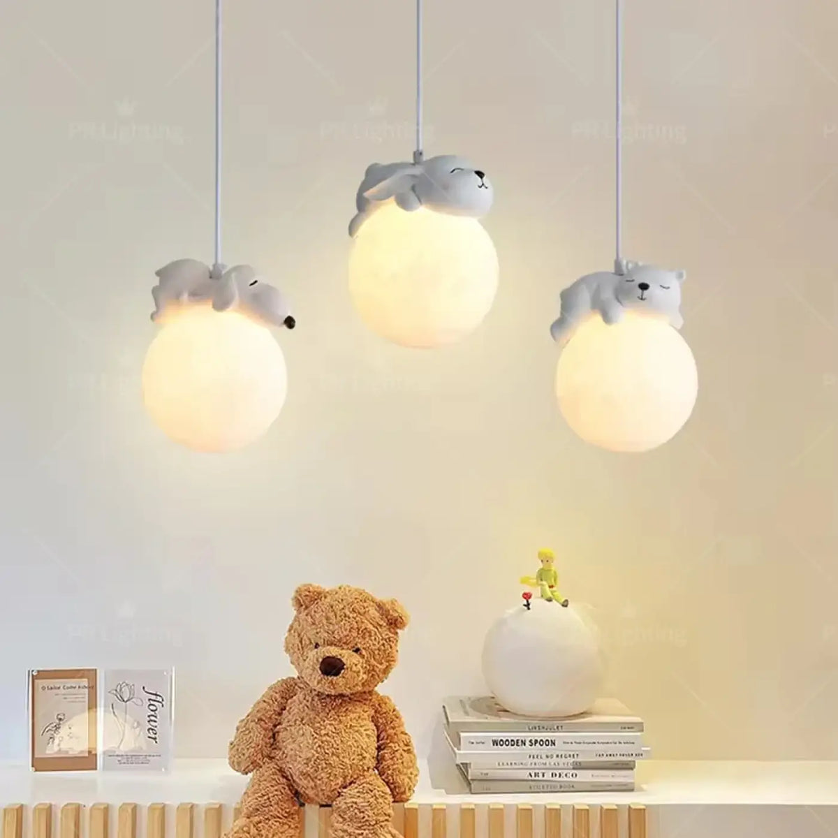 Lampe Suspendue Boules Animaux pour Chambre Enfant
