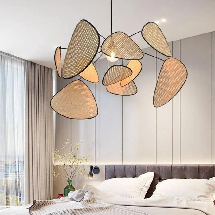 Lampe Suspendue en Cannage Forme Pétales