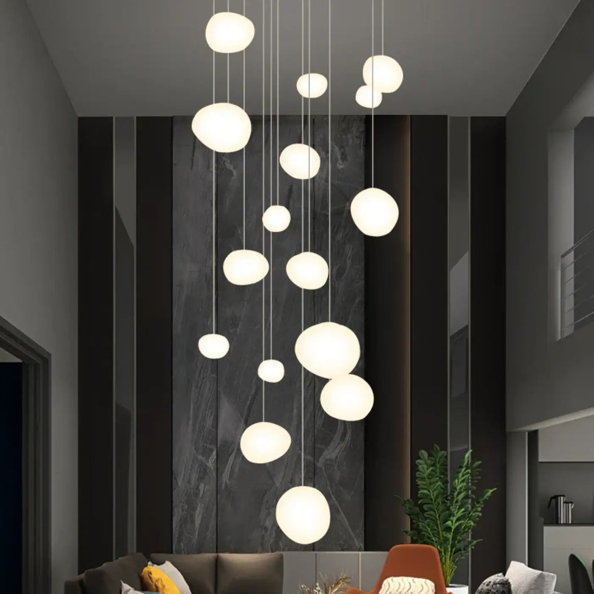Lampe Suspendue Cascade à Boules Lumineuses