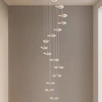 Lustre Cascade à Disques Dorés