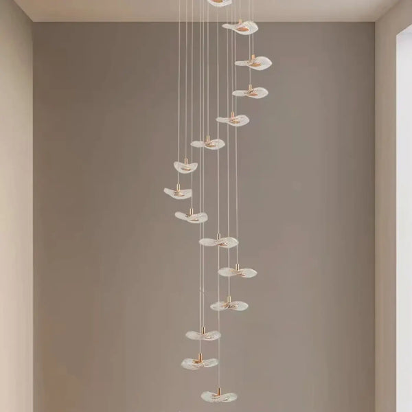 Lustre Cascade à Disques Dorés