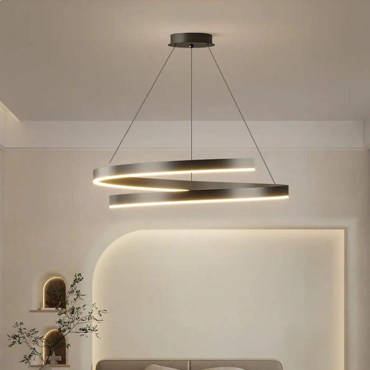 Lampe Suspendue LED à Anneaux Lumineux