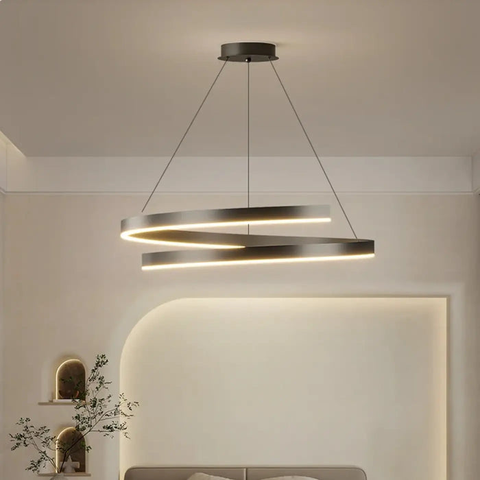 Lampe Suspendue LED à Anneaux Lumineux