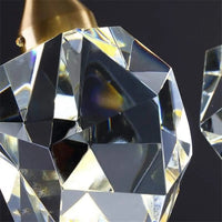 Lustre Suspendu Moderne en Cristal Doré