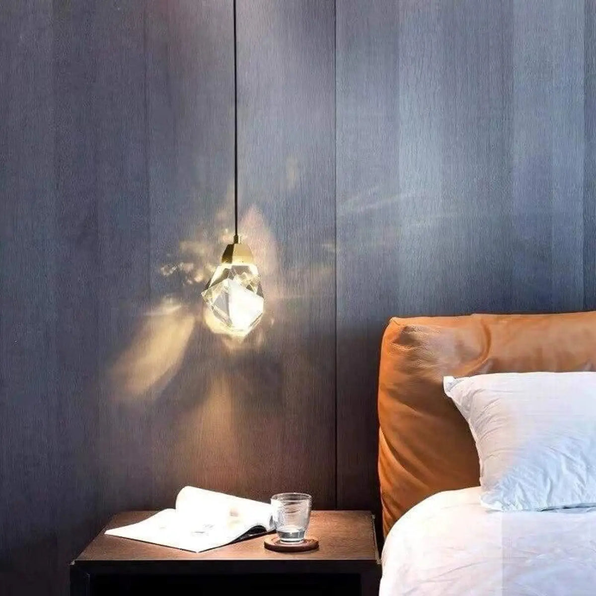 Lustre Suspendu Moderne en Cristal Doré