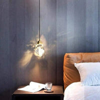 Lustre Suspendu Moderne en Cristal Doré