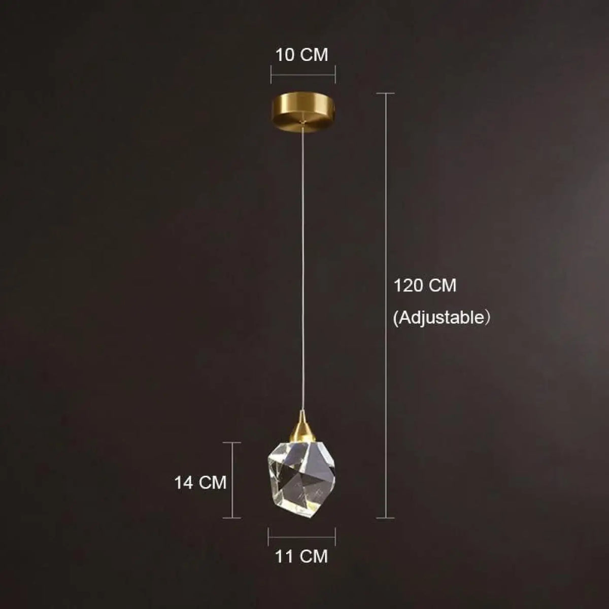 Lustre Suspendu Moderne en Cristal Doré