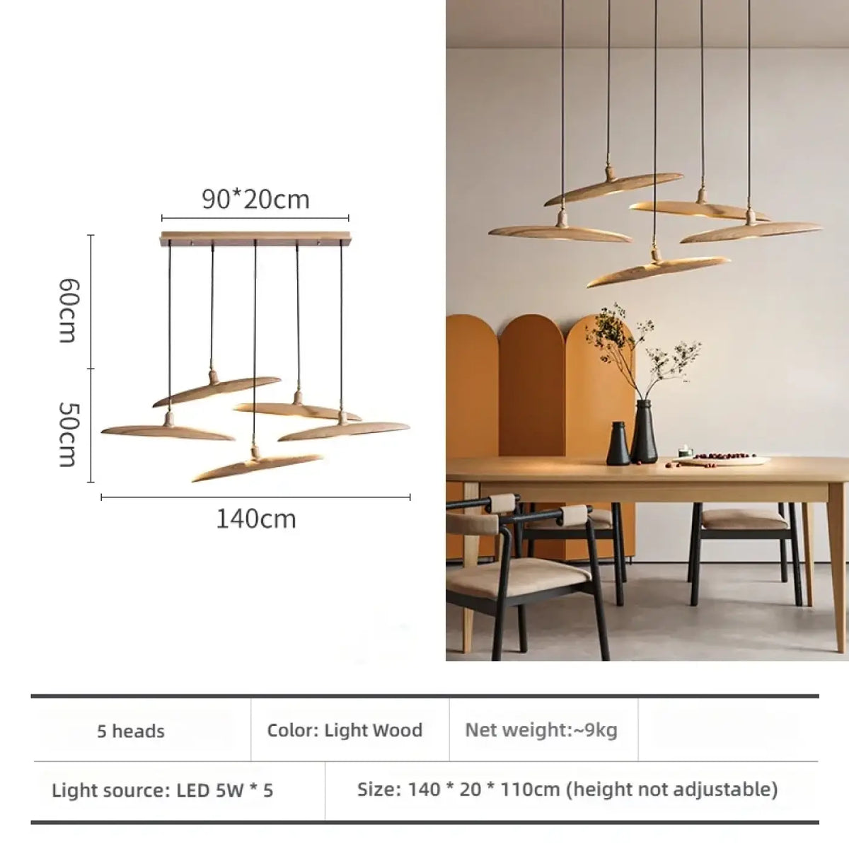Lampe Suspendue Zen en Bois Naturel
