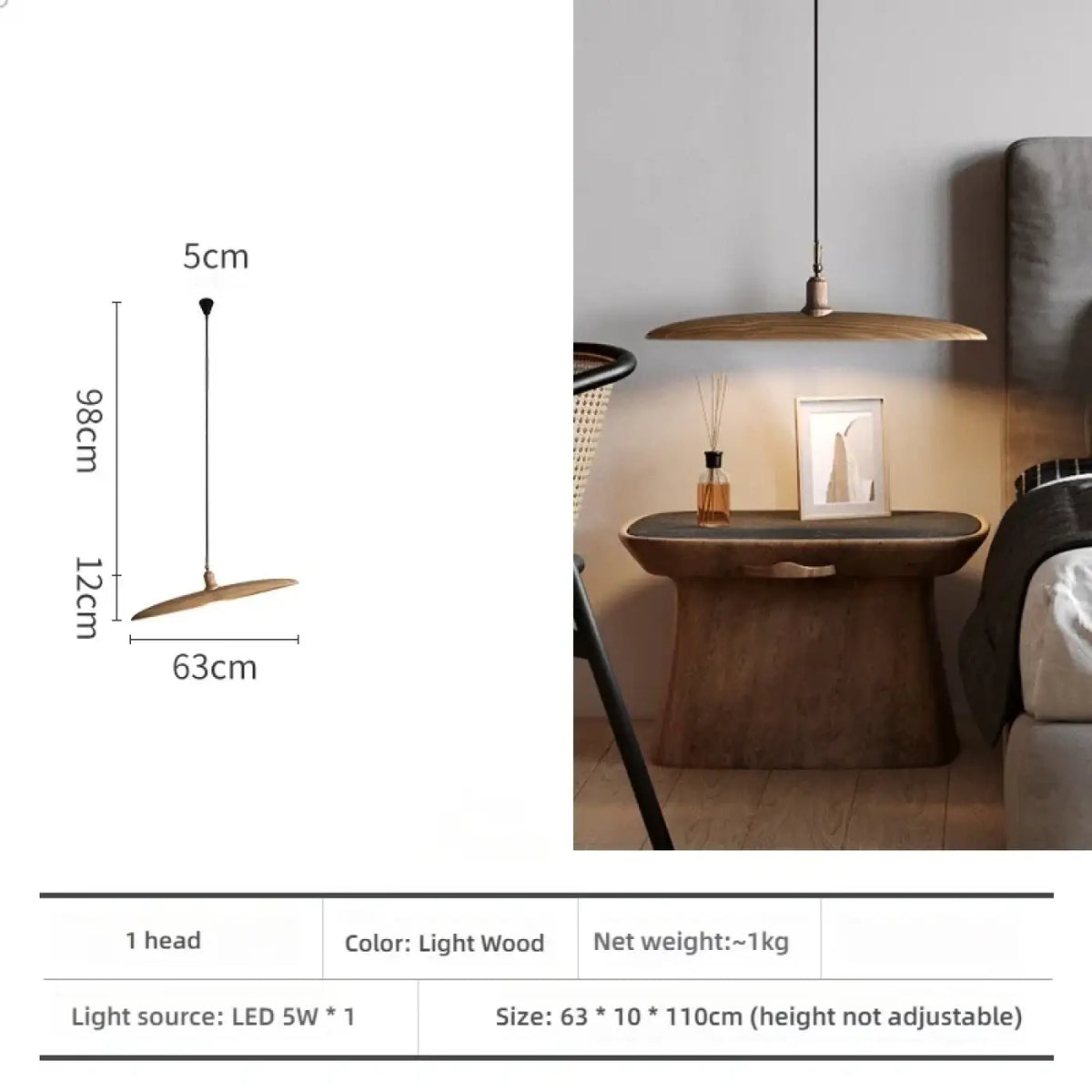 Lampe Suspendue Zen en Bois Naturel
