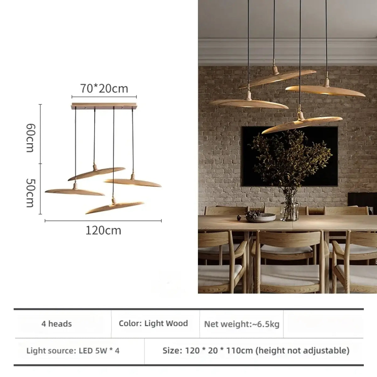 Lampe Suspendue Zen en Bois Naturel
