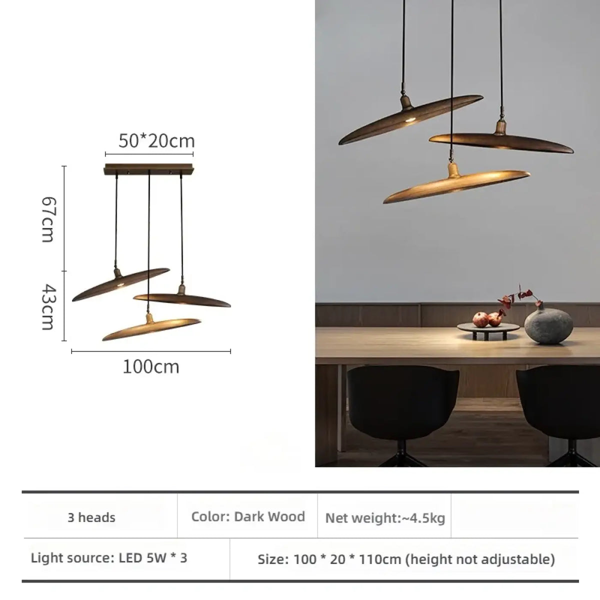 Lampe Suspendue Zen en Bois Naturel