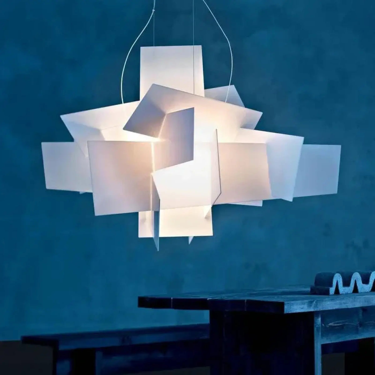 Lampe Suspendue Ruban Croisé pour Salon