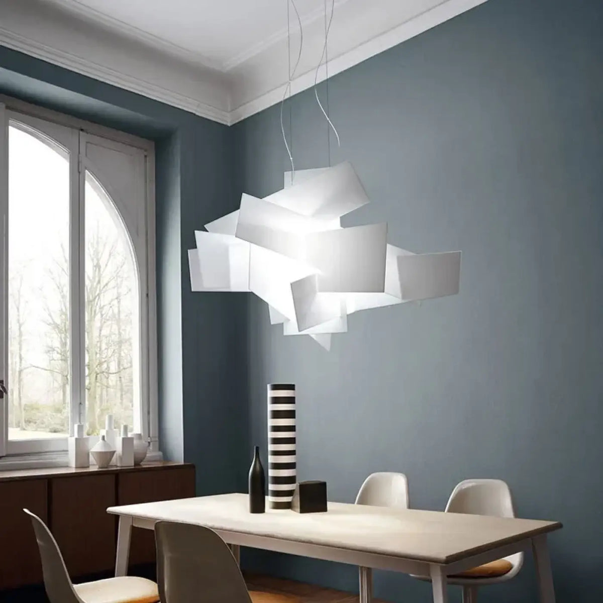 Lampe Suspendue Ruban Croisé pour Salon