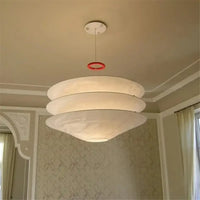 Lampe Suspendue Blanche en Papier Empilé