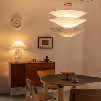 Lampe Suspendue Blanche en Papier Empilé