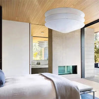 Lampe Suspendue Blanche en Papier Empilé