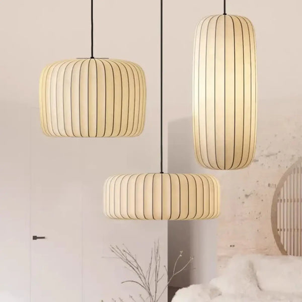 Suspension Contemporaine en Tissu Plissé