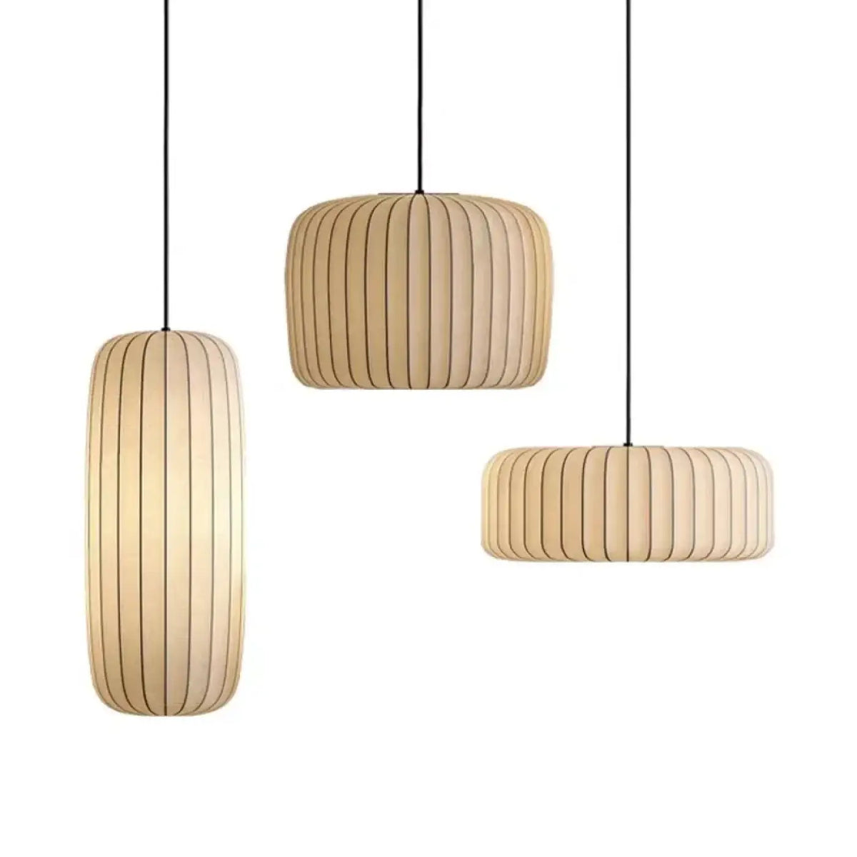 Suspension Contemporaine en Tissu Plissé