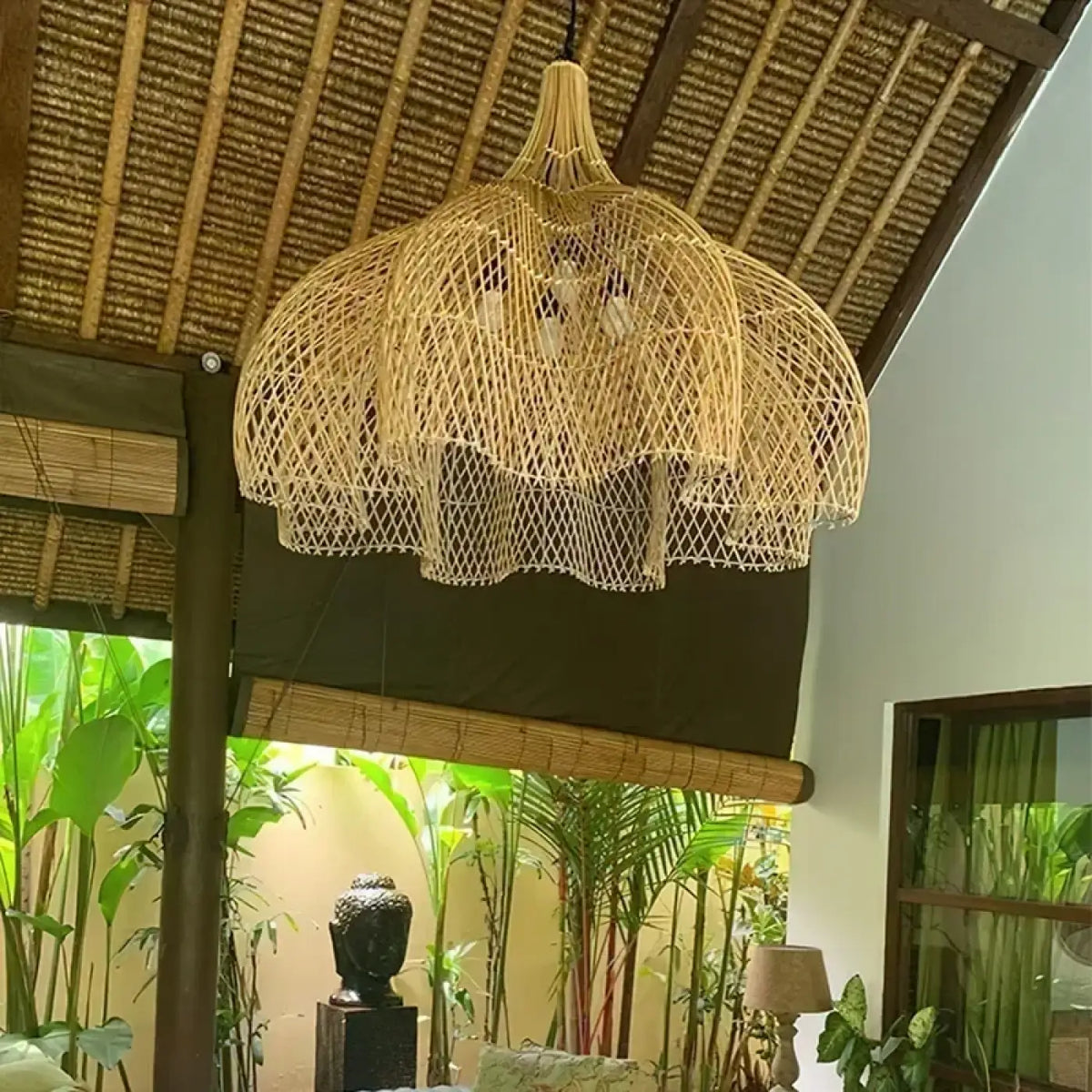 Lampe Suspendue XXL en Filet Bohème