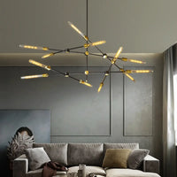 Lampe Suspendue Branches Sculptées Noires