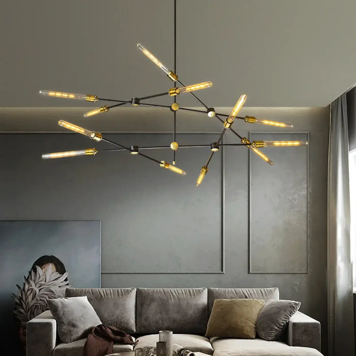Lampe Suspendue Branches Sculptées Noires