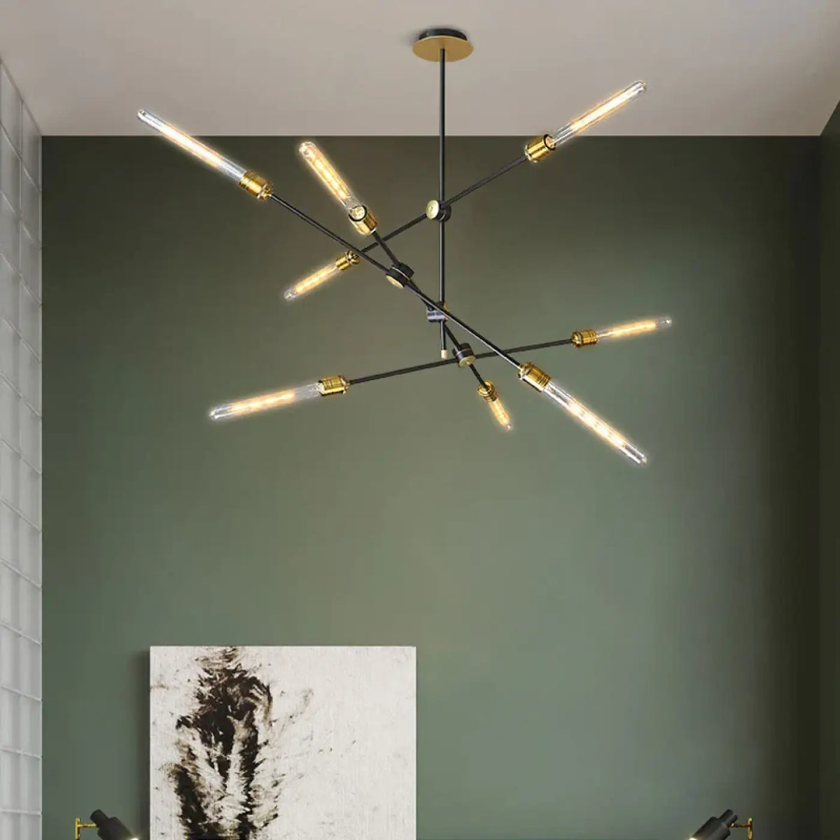 Lampe Suspendue Branches Sculptées Noires