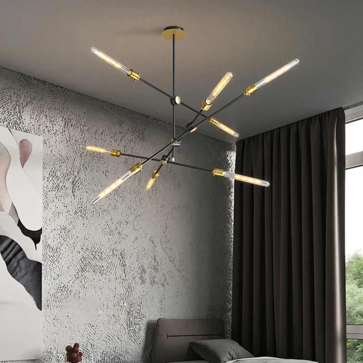 Lampe Suspendue Branches Sculptées Noires