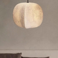 Suspension Sphère Bicolore en Tissu Blanc