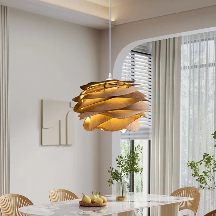 Lampe Suspendue Blanche Ondulée Effet Pétales