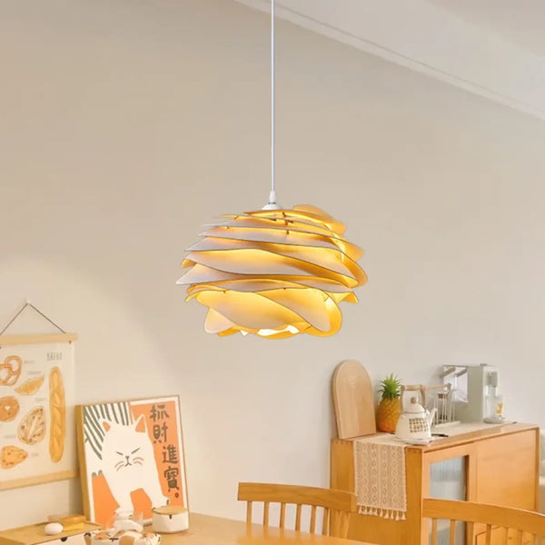 Lampe Suspendue Blanche Ondulée Effet Pétales