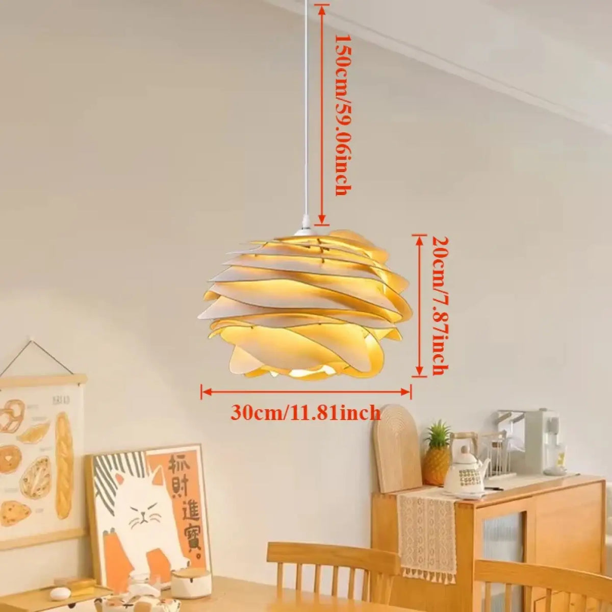 Lampe Suspendue Blanche Ondulée Effet Pétales