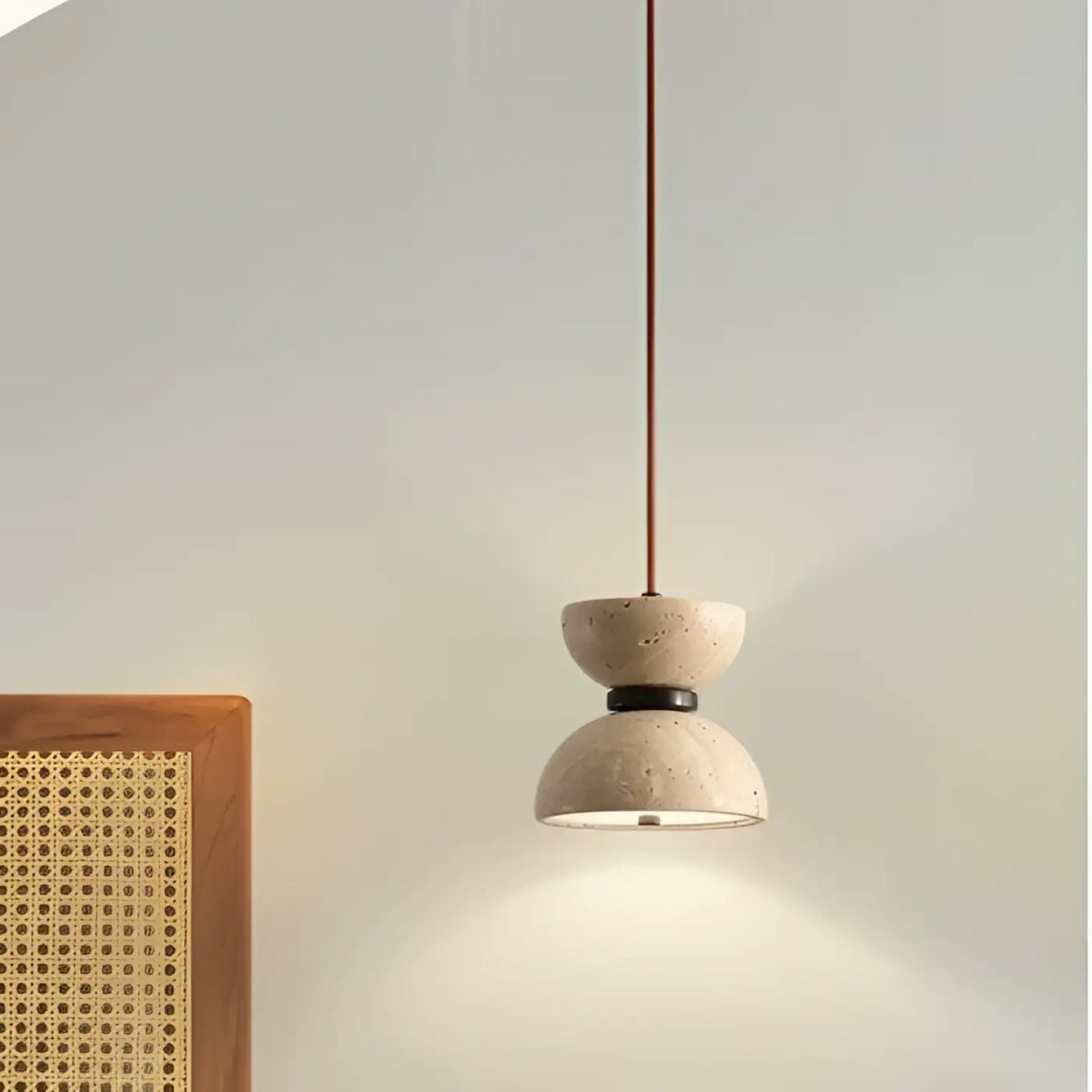 Lampe Suspendue LED en Pierre Beige