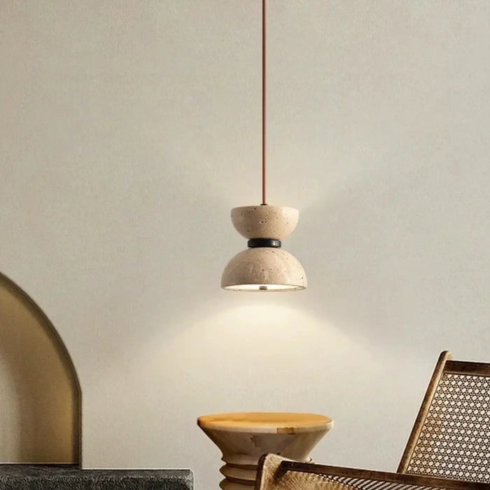 Lampe Suspendue LED en Pierre Beige