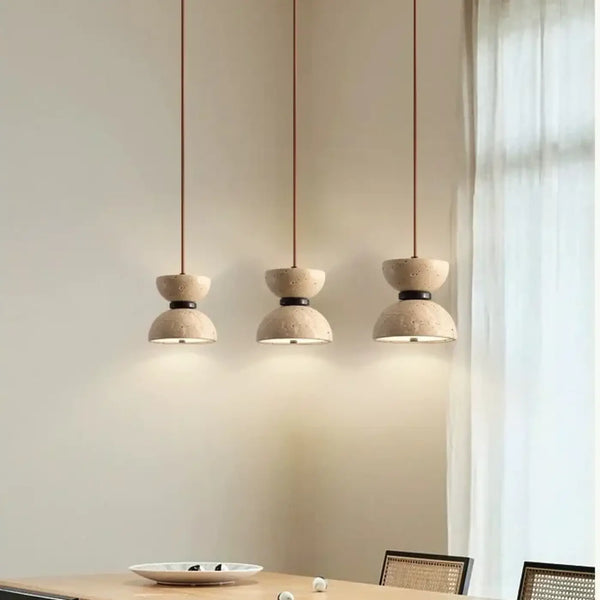 Lampe Suspendue LED en Pierre Beige