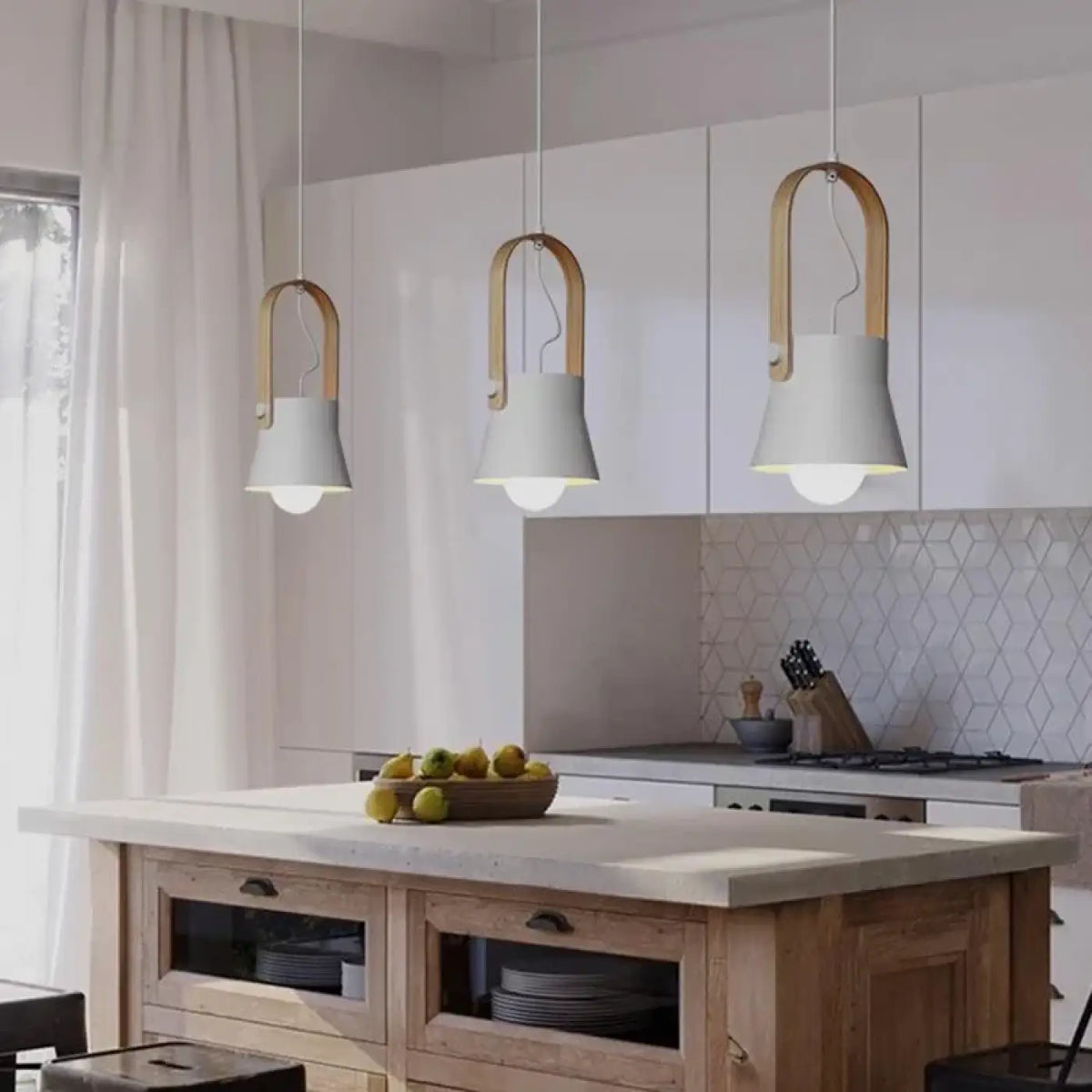Suspension Scandinave Multicolore avec Bois