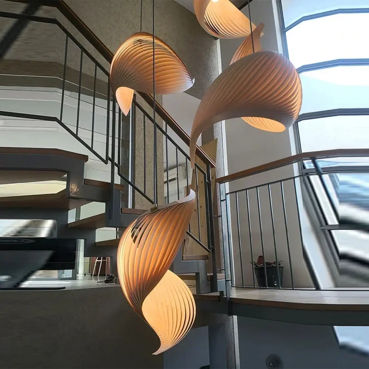 Lampe Suspendue Spirale Jaune Design