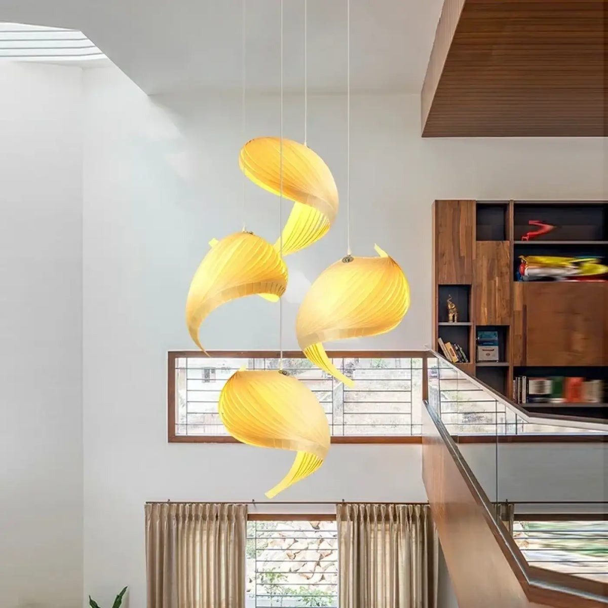 Lampe Suspendue Spirale Jaune Design
