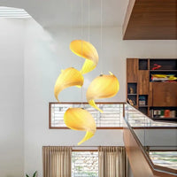 Lampe Suspendue Spirale Jaune Design