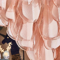 Suspension en Verre Rose à Pétales Décoratifs