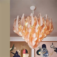 Suspension en Verre Rose à Pétales Décoratifs
