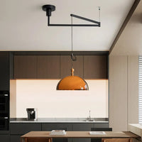 Suspension Dôme Orange Rétro pour Cuisine