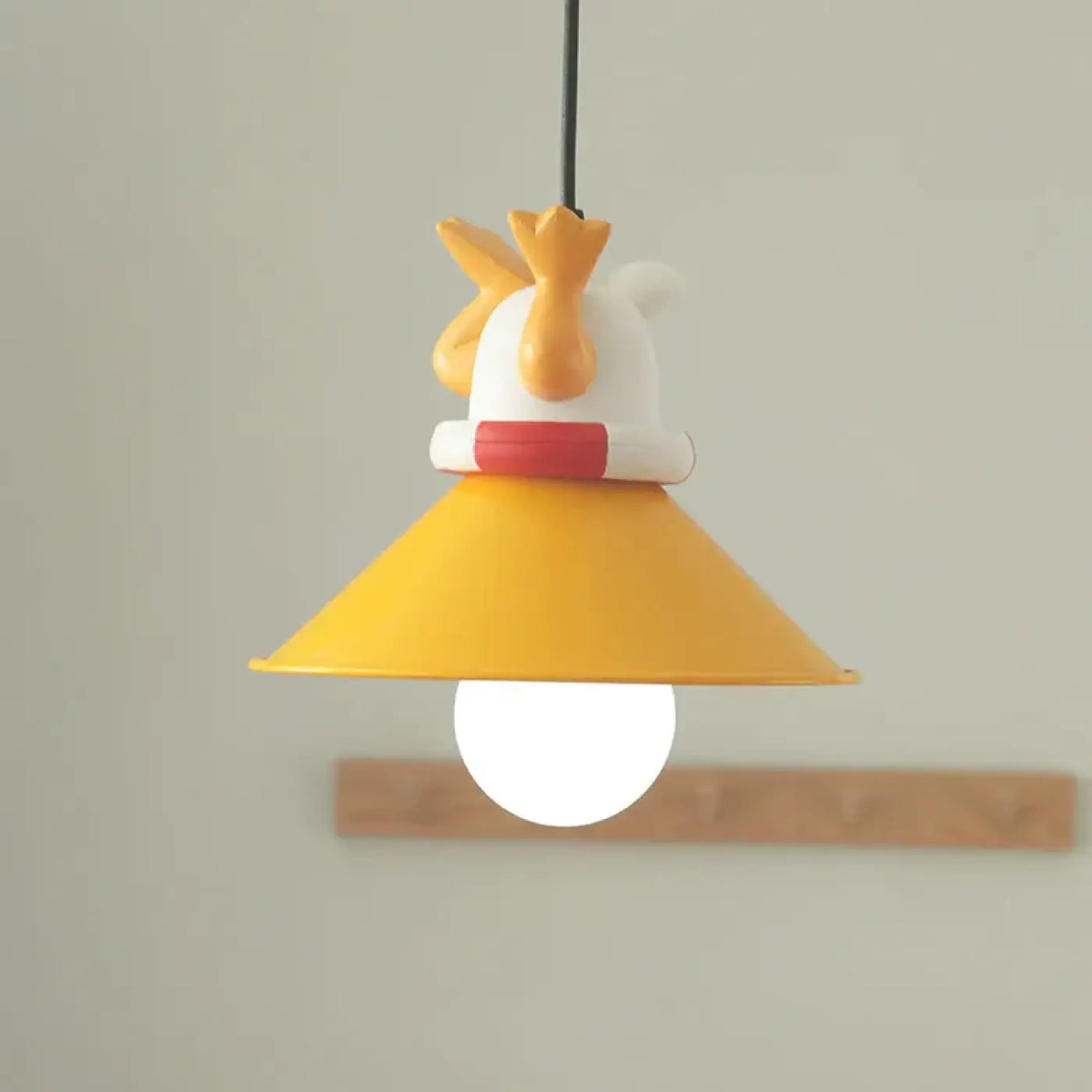 Lampe Suspendue Jaune avec Chiots Décoratifs pour Enfant
