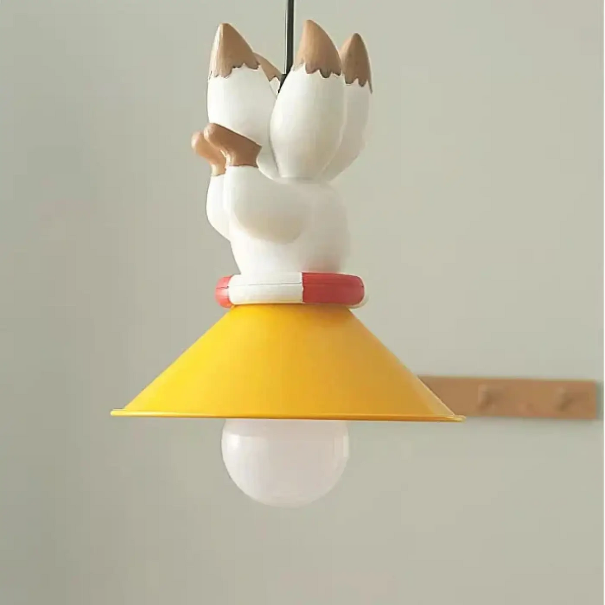 Lampe Suspendue Jaune avec Chiots Décoratifs pour Enfant