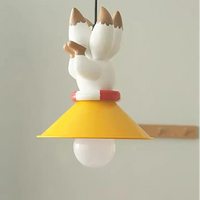 Lampe Suspendue Jaune avec Chiots Décoratifs pour Enfant