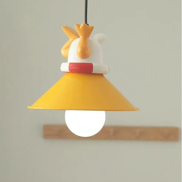 Lampe Suspendue Jaune avec Chiots Décoratifs pour Enfant