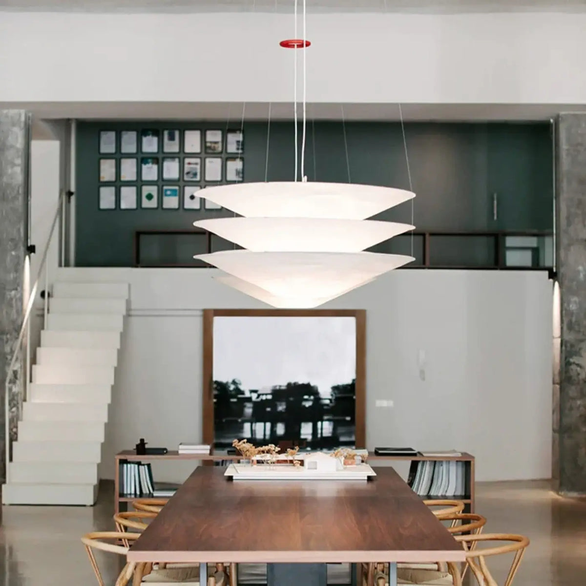 Lampe Suspendue avec Étagères Flottantes