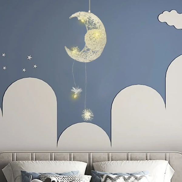 Lampe Suspendue Lune Étoilée pour Chambre