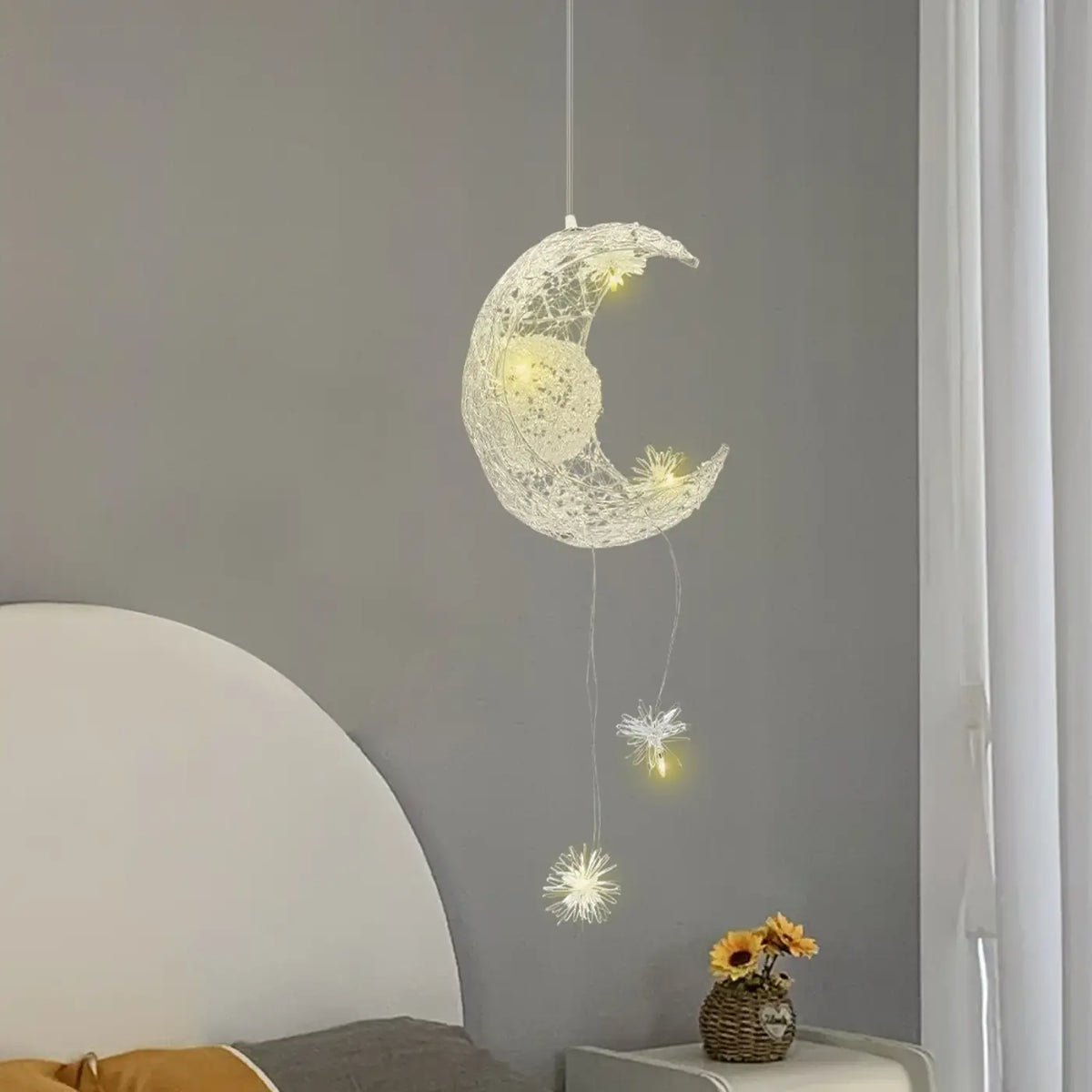 Lampe Suspendue Lune Étoilée pour Chambre