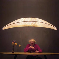 Lampe Suspendue Feuille Courbée Dorée